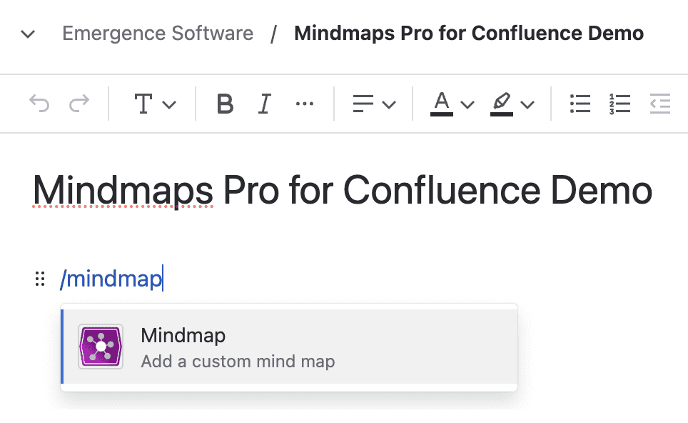 Add a mind map to your Confluence page